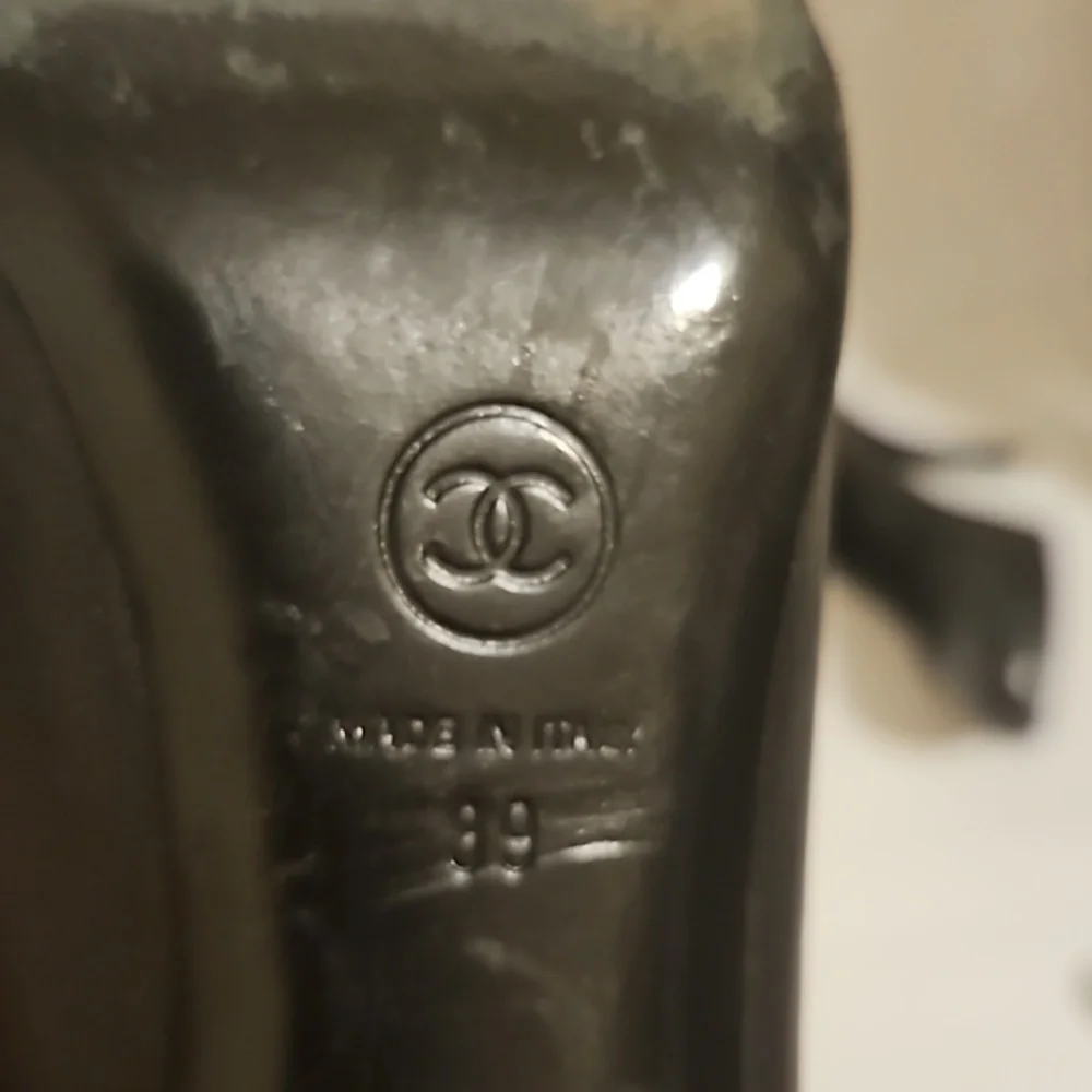 Chanel Black Leather Pumps Heels with Bow size 39 - Picture 11 of 15